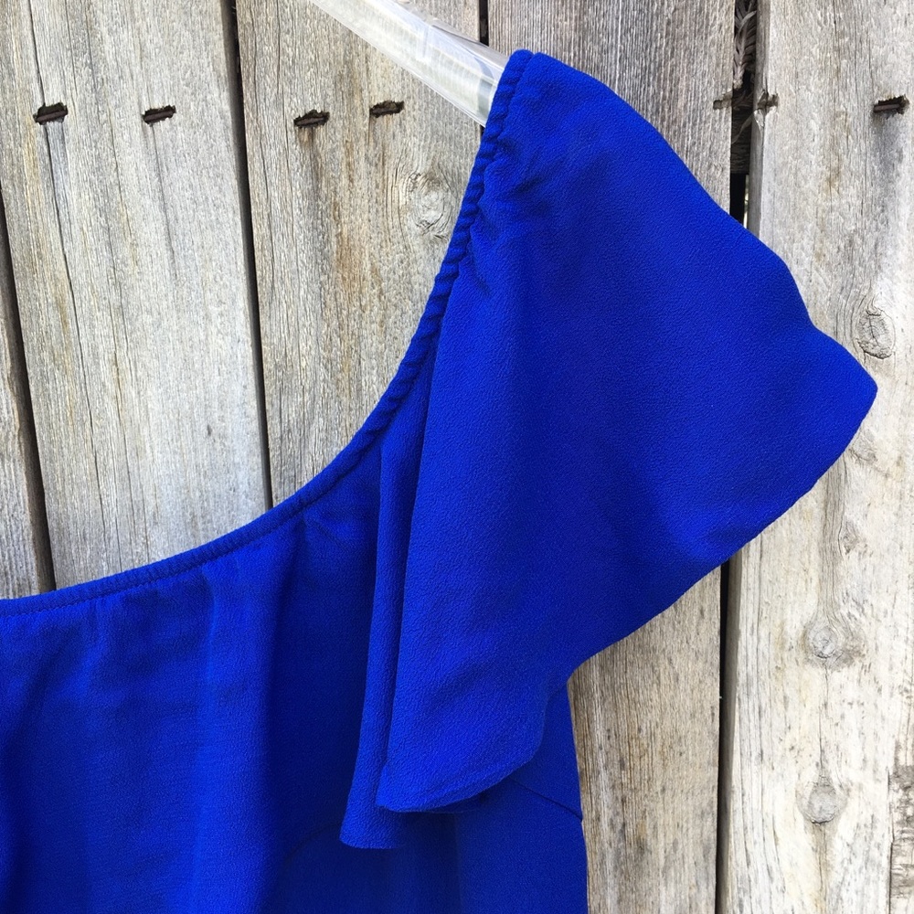 NWT Astr One Shoulder Dress Blue - Picture 4 of 8